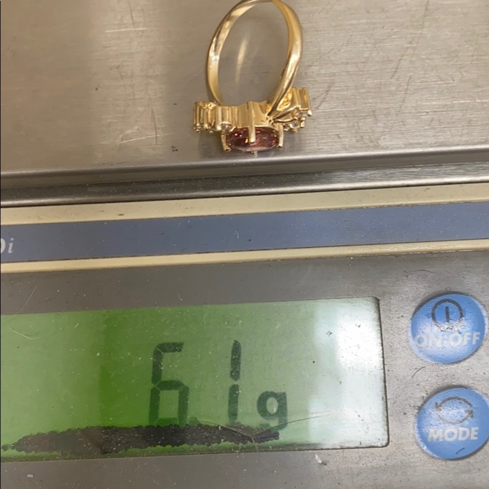 Pink Tourmaline 14K Solid Diamonds Ring - Picture 6 of 7